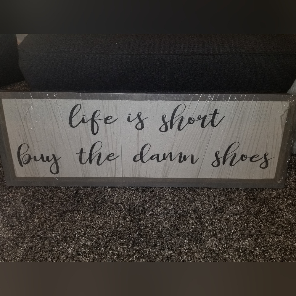Handmade wood framed sign for bedroom or closet